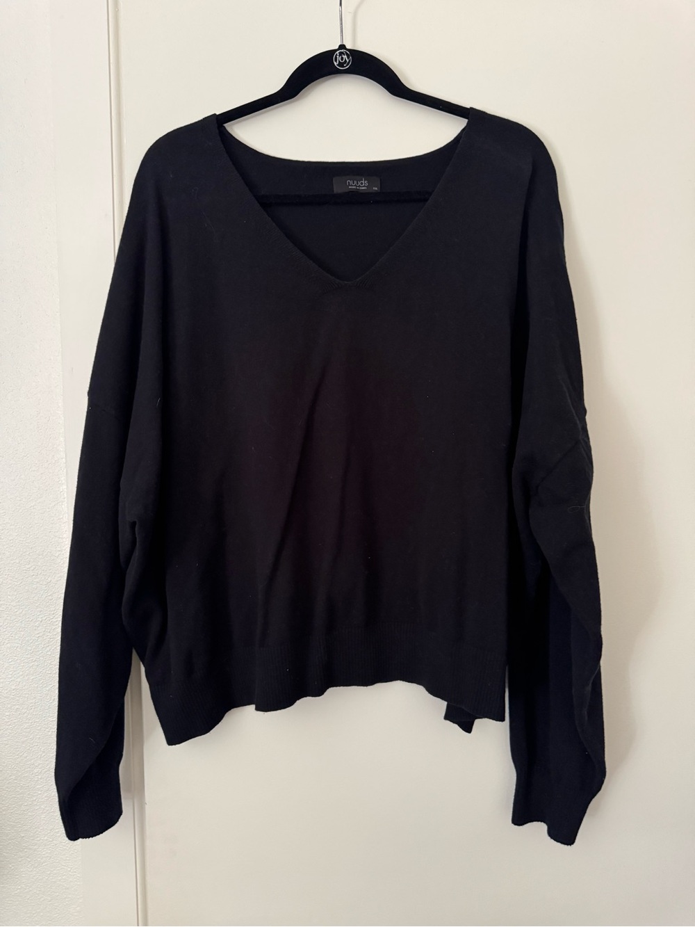 nuuds Black V-Neck Relaxed Knit Sweater